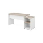 Móveis para Escritório Mesa Escritório Pedestal com 03 Gavetas 2,10x0,70m -  Fresno / Branco - 71130