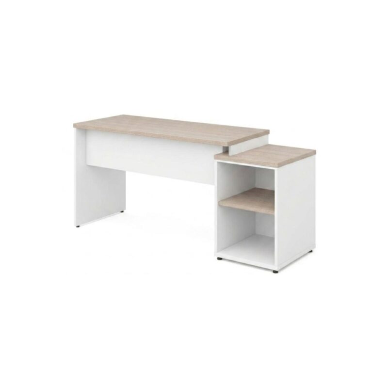 Móveis para Escritório Mesa Escritório Pedestal com 03 Gavetas 2,10x0,70m -  Fresno / Branco - 71130