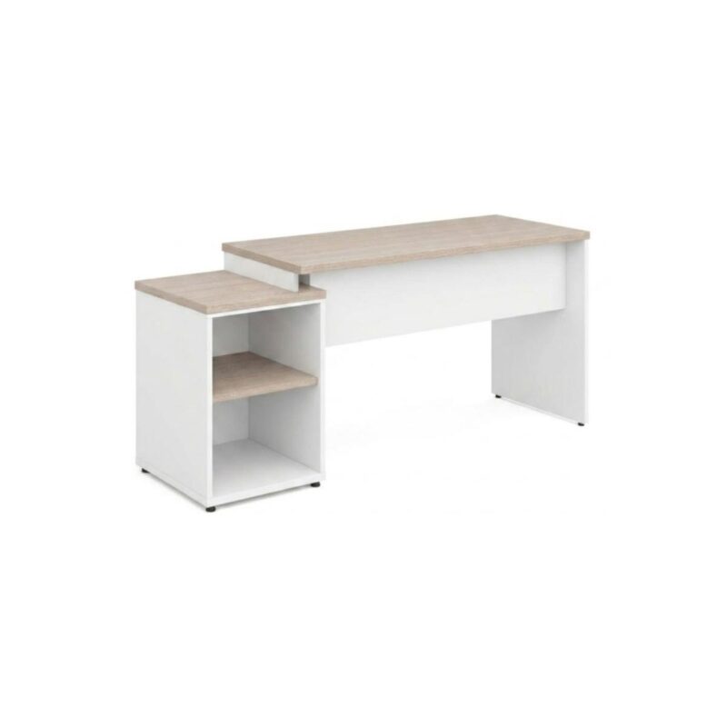 Móveis para Escritório Mesa Escritório Pedestal com 03 Gavetas 2,10x0,70m -  Fresno / Branco - 71130