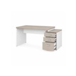 Móveis para Escritório Mesa Escritório Pedestal com 03 Gavetas 2,10x0,70m -  Fresno / Branco - 71130