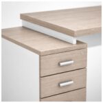 Móveis para Escritório Mesa Escritório Pedestal com 03 Gavetas 2,10x0,70m -  Fresno / Branco - 71130