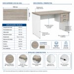 Móveis para Escritório Mesa para Escritório 1,50x0,60m - S/ Gavetas - Fresno / Branco - 71106