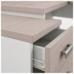 Móveis para Escritório Mesa Escritório em L Pedestal com 03 Gavetas 2,10x0,70m -  Fresno / Branco - 71134