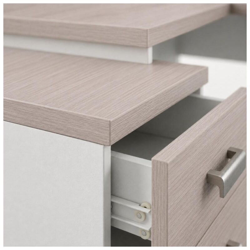 Móveis para Escritório Mesa Escritório em L Pedestal com 03 Gavetas 2,10x0,70m -  Fresno / Branco - 71134