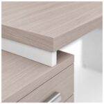 Móveis para Escritório Mesa Escritório em L Pedestal com 03 Gavetas 2,10x0,70m -  Fresno / Branco - 71134