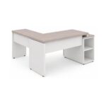 Móveis para Escritório Mesa Escritório em L Pedestal com 03 Gavetas 2,10x0,70m -  Fresno / Branco - 71134