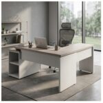 Móveis para Escritório Mesa Escritório em L Pedestal com 03 Gavetas 2,10x0,70m -  Fresno / Branco - 71134
