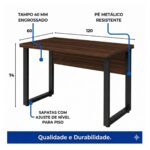 Móveis para Escritório Mesa Escritório PÉ QUADRO - 1,20x0,60m - S/ Gavetas - MARSALA/PRETO - 25469