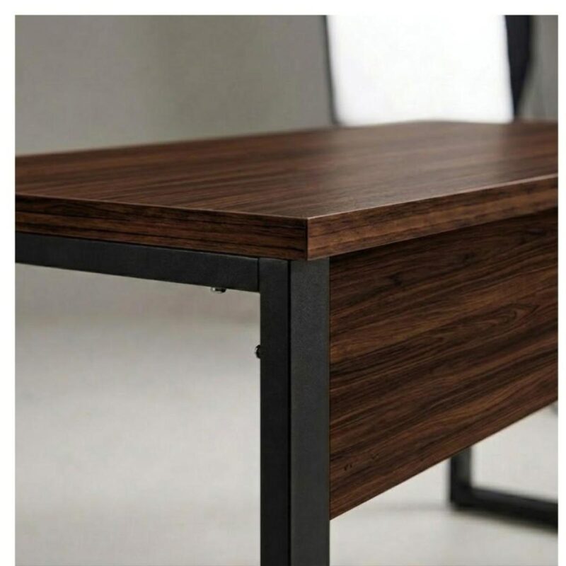 Móveis para Escritório Mesa para Escritório Pé Industrial 1,50x0,60m - S/ Gavetas - Louro / Preto - 25472