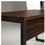 Móveis para Escritório Mesa para Escritório com Pé Industrial 1,70x0,70m - Sem Gavetas - Louro / Preto - 25474