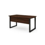 Móveis para Escritório Mesa para Escritório Pé Industrial 1,50x0,60m - S/ Gavetas - Louro / Preto - 25472