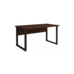 Móveis para Escritório Mesa para Escritório com Pé Industrial 1,70x0,70m - Sem Gavetas - Louro / Preto - 25474