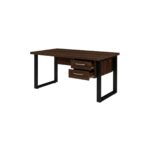 Móveis para Escritório Mesa para Escritório Pé Industrial - 1,20x0,60m - Com Gavetas - Louro / Preto - 25471