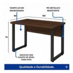 Móveis para Escritório Mesa para Escritório Pé Industrial 1,50x0,60m - S/ Gavetas - Louro / Preto - 25472