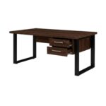 Móveis para Escritório Mesa para Escritório com Pé Industrial 1,70x0,70m - Com Gavetas - Louro / Preto - 25475