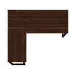 Móveis para Escritório Mesa para Escritório em L com Pé Industrial (Mesa 1,50m + Mesa Auxiliar) - Sem Gavetas - Louro / Preto - 25476