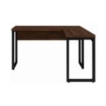 Móveis para Escritório Mesa para Escritório em L com Pé Industrial (Mesa 1,70m + Mesa Auxiliar) - Sem Gavetas - Louro / Preto - 25478