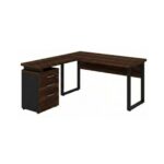 Móveis para Escritório Mesa para Escritório em “L” com Gaveteiro 1,50×1,50m - Louro / Preto - 34440