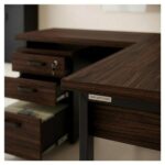 Móveis para Escritório Mesa para Escritório em “L” com Gaveteiro 1,70×1,60m – Louro / Preto – 34441