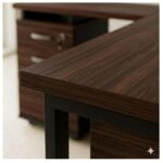 Móveis para Escritório Mesa para Escritório em “L” com Gaveteiro 1,50×1,50m - Louro / Preto - 34440