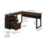 Móveis para Escritório Mesa para Escritório em “L” com Gaveteiro 1,50×1,50m - Louro / Preto - 34440