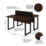 Móveis para Escritório Estação de Trabalho Dupla 1,50x1,35m 02 Lugares Sem Gavetas com ponto de tomada - Louro / Preto - 64002