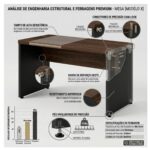 Móveis para Escritório Mesa de Escritório 120cm Tampo Engrossado 40mm | Pollo Móveis