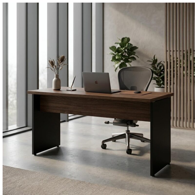 Móveis para Escritório Mesa para Escritório 1,20x0,60m - Sem Gavetas - Louro / Preto - 23470