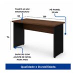 Móveis para Escritório Mesa para Escritório 1,20x0,60m - Sem Gavetas - Louro / Preto - 23470