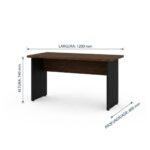 Móveis para Escritório Mesa para Escritório 1,20x0,60m - Sem Gavetas - Louro / Preto - 23470