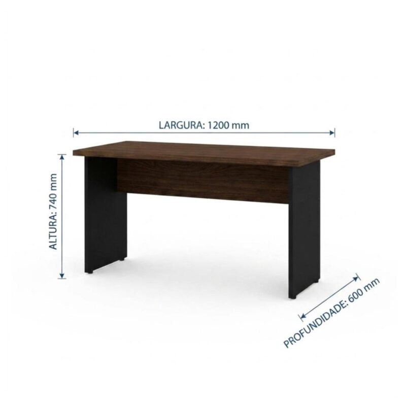 Móveis para Escritório Mesa para Escritório 1,20x0,60m - Sem Gavetas - Louro / Preto - 23470