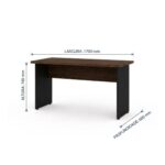 Móveis para Escritório Mesa para Escritório 1,70x0,60m - Sem Gavetas - Louro / Preto - 23474