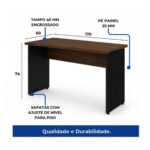 Móveis para Escritório Mesa para Escritório 1,70x0,60m - Sem Gavetas - Louro / Preto - 23474