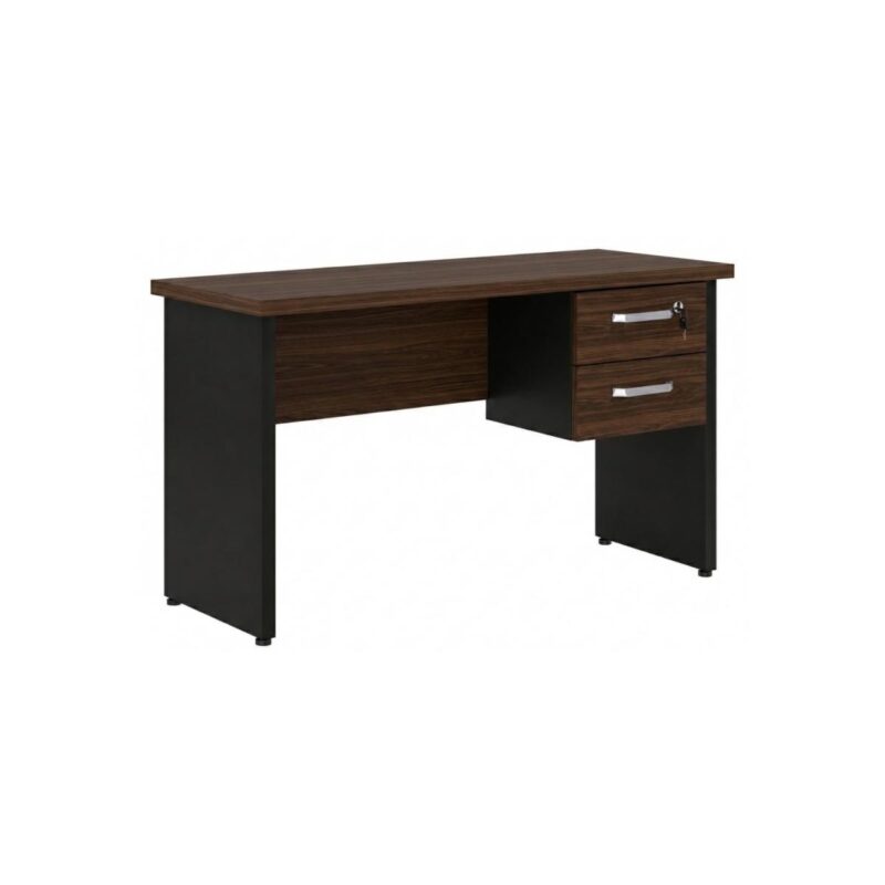 Móveis para Escritório Mesa para Escritório 1,20×0,60m – Com Gavetas – Louro / Preto – 23471
