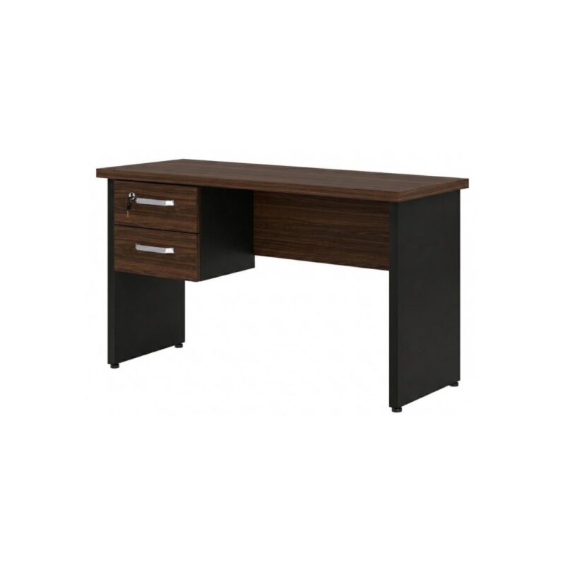 Móveis para Escritório Mesa para Escritório 1,20×0,60m – Com Gavetas – Louro / Preto – 23471