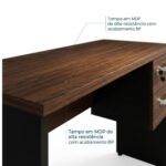 Móveis para Escritório Mesa para Escritório 1,20×0,60m – Com Gavetas – Louro / Preto – 23471
