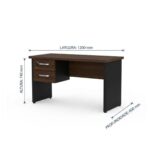 Móveis para Escritório Mesa para Escritório 1,20×0,60m – Com Gavetas – Louro / Preto – 23471
