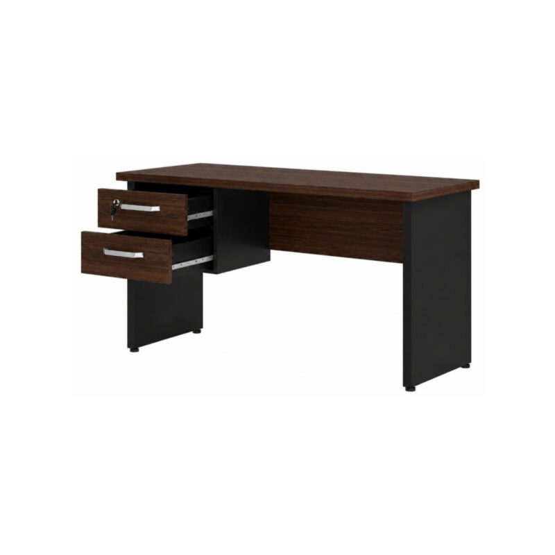 Móveis para Escritório Mesa para Escritório 1,35×0,60m – Com Gavetas – Louro / Preto – 25421