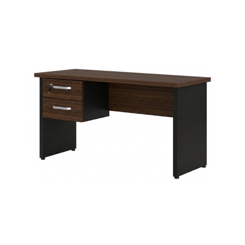 Móveis para Escritório Mesa para Escritório 1,35×0,60m – Com Gavetas – Louro / Preto – 25421