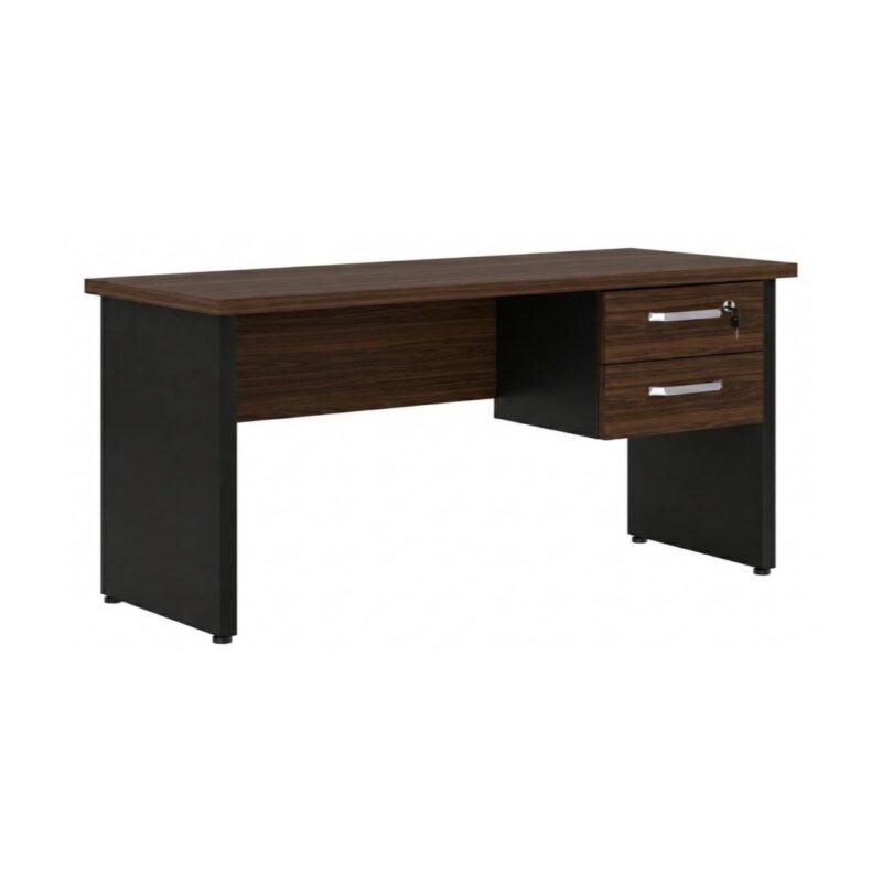 Móveis para Escritório Mesa para Escritório 1,50×0,60m – Com Gavetas – Louro / Preto – 23473