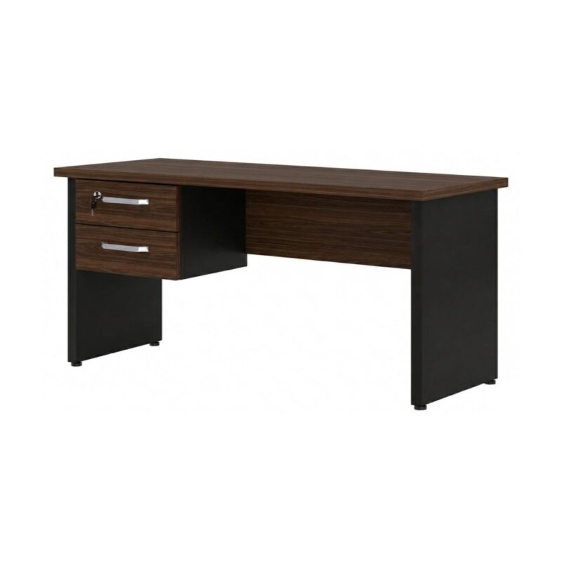 Móveis para Escritório Mesa para Escritório 1,50×0,60m – Com Gavetas – Louro / Preto – 23473