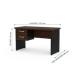 Móveis para Escritório Mesa para Escritório 1,35×0,60m – Com Gavetas – Louro / Preto – 25421