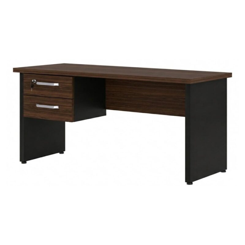 Móveis para Escritório Mesa para Escritório 1,70×0,60m – Com Gavetas – Louro / Preto – 23475