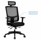 Imagem técnica da fixação do encosto ao mecanismo Back System da cadeira presidente ergonômica.