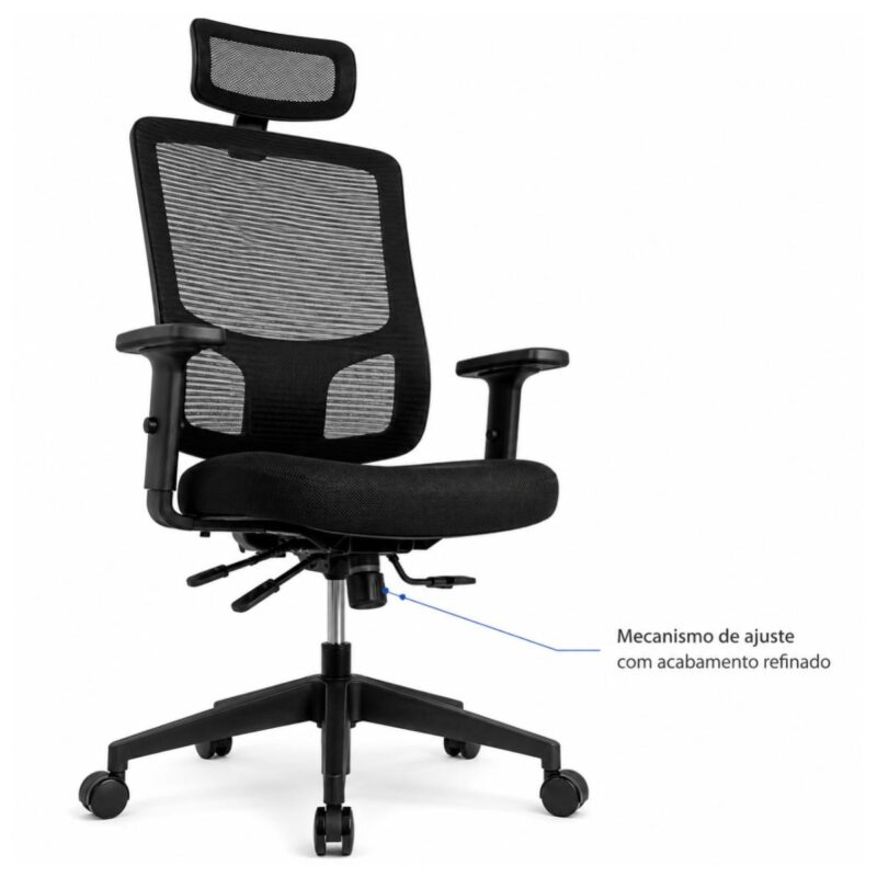 Imagem técnica da alavanca de regulagem de altura da cadeira presidente ergonômica com pistão Classe 4.