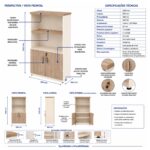 Móveis para Escritório Armário Alto Escritório Semi-Aberto com 02 Portas - 1,62×0,80×0,46m - Fresno / Branco – 71021