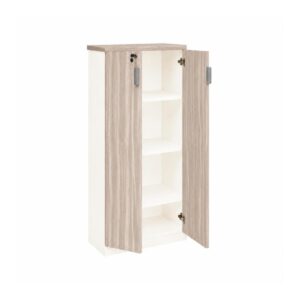 Móveis para Escritório Armário Alto Fechado Escritório com 02 Portas – 1,60×0,80×0,46m – Fresno / Branco - 71020