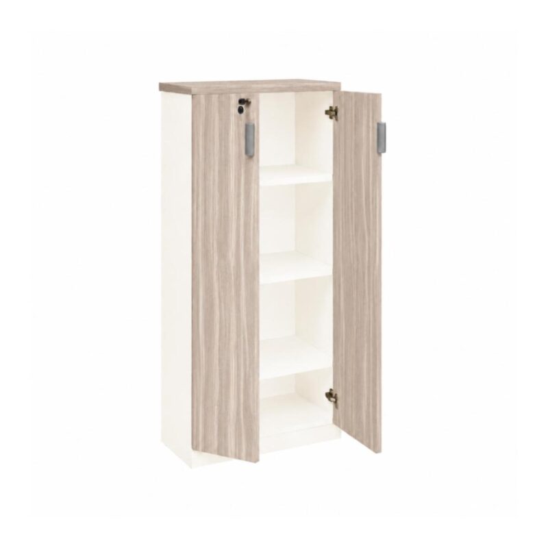 Móveis para Escritório Armário Alto Fechado Escritório com 02 Portas – 1,60×0,80×0,46m – Fresno / Branco - 71020 Móveis para Escritório Armário Alto Fechado Escritório com 02 Portas – 1,60×0,80×0,46m – Fresno / Branco - 71020