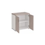 Móveis para Escritório Armário Baixo Escritório com 02 Portas - 0,80x0,0,46m - Fresno / Branco - 71024