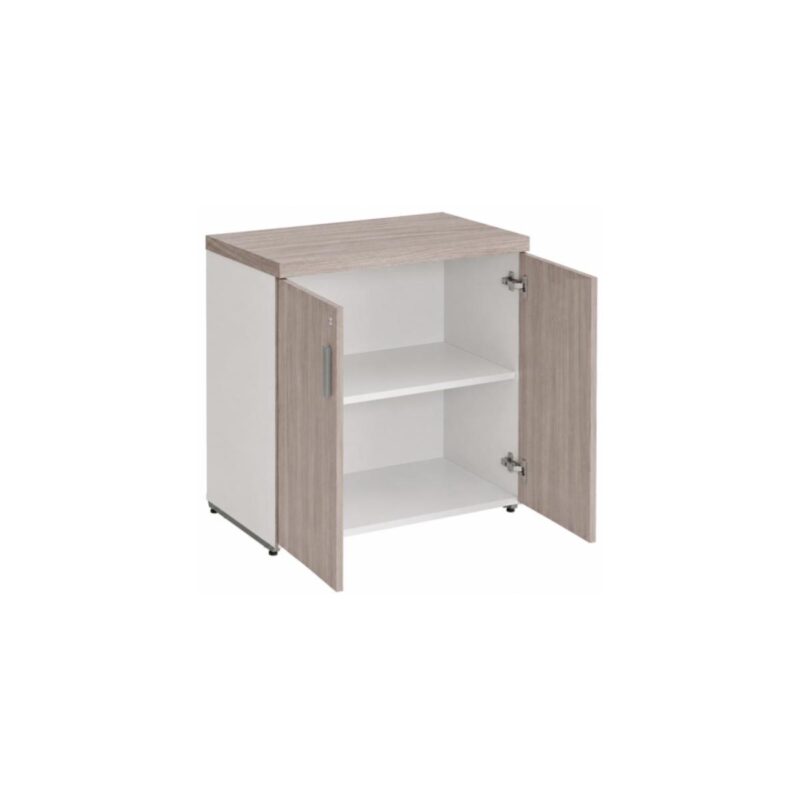 Móveis para Escritório Armário Baixo Escritório com 02 Portas - 0,80x0,0,46m - Fresno / Branco - 71024